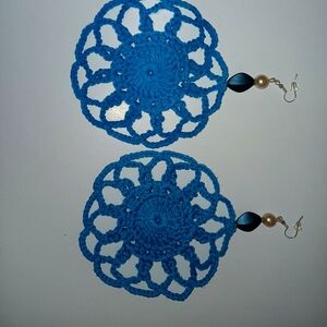 Blue Crochet Earrings